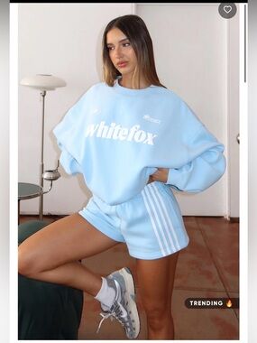 White Fox Release 15 Janie Blue Logo Sweatshirt for Teens -NWT